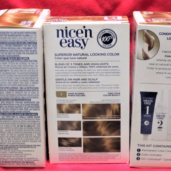 3 Pk. Clairol 'N Easy #7 DARK BLONDE New in Box --Old Packaging - Picture 2 of 3
